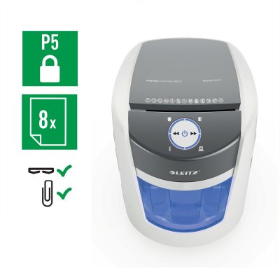 6. Leitz IQ OptiMax Small Office 350 shredder, 22l, P5, 8 sheets, Automatic Start/Stop, Reverse function, Rotating bin - 33% more shred capacity