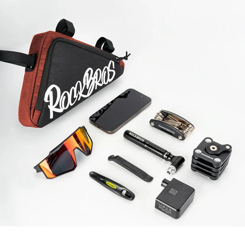 4. Rockbros G002 Flash Journey Triangle Frame Bike Bag 1.4L - Red
