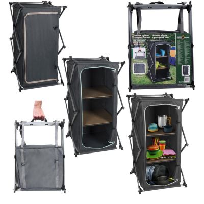 21. FOLDABLE TRAVEL CABINET WITH 3 SHELVES 49x53x95CM CAMP ACTIVE