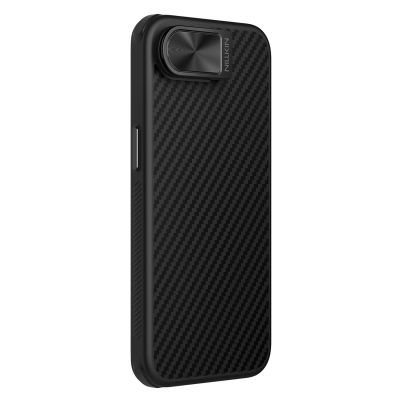 3. Nillkin CarboProp Magnetic Case with Camera Cover and Stand for iPhone 16e / 17e - Black