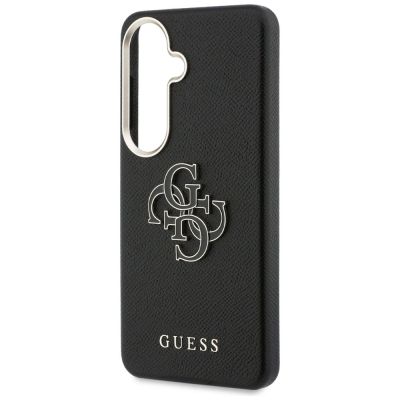 6. Guess Grained Big 4G Metal Logo case for Samsung Galaxy S26+ - black