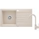 Granite sink with tap, 1-bowl, with drainer ZQZV5113 5907650875499