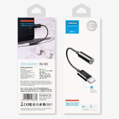 4. Joyroom SH-C1 headphone mini jack 3.5 mm (female) / USB-C (male) adapter - white