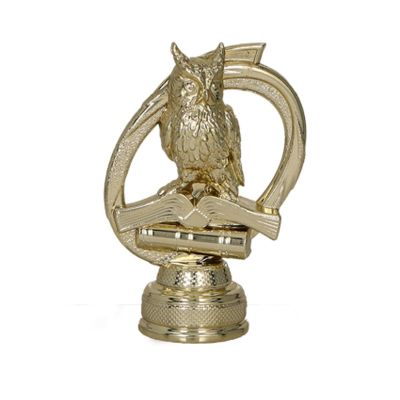 5. Gold plastic figurine - science / owl