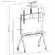 18. MACLEAN TV STAND / TROLLEY, CAMERA SHELF, ON WHEELS, 55-100", MAX. LOAD 120KG/10KG SHELF, MAX. VESA 900X600 MC-114
