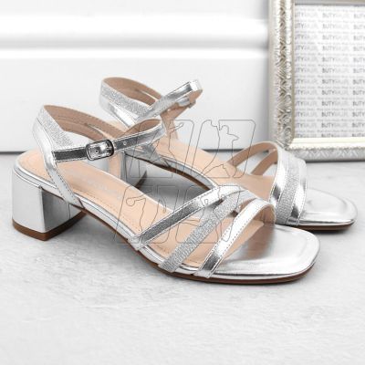 6. Sergio Leone W SK434A silver patent high-heeled sandals