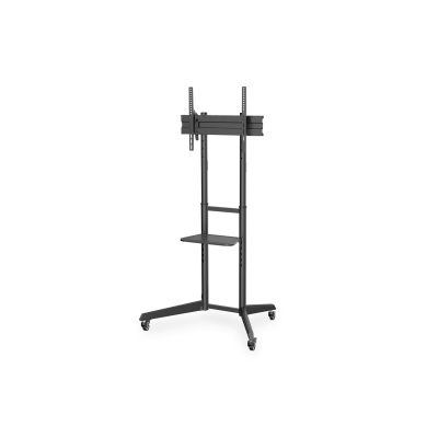 Single mobile stand with shelf, 1xLCD max. 70" max. 50kg