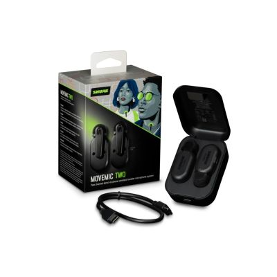 3. Shure MV-TWO-Z6 - Two MoveMic MV-LAV wireless microphones, charging case