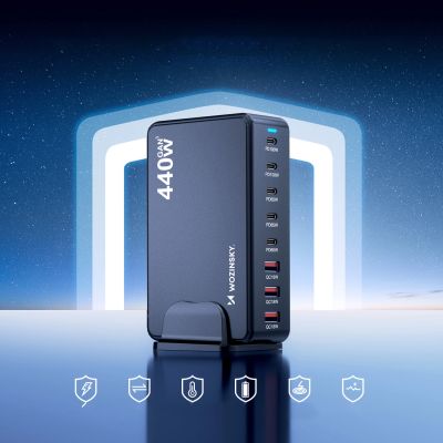 7. Wozinsky WSL-440 440W GaN QC3 Charging Station - Black