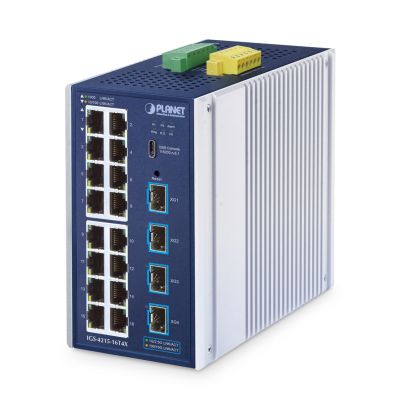 PLANET IGS-4215-16T4X Managed Network Switch L2/L4 Gigabit Ethernet (10/100/1000) Aluminum, Blue