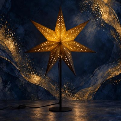 11. DECORATIVE STAR WITH LED ILLUMINATION, height: 65CM, CHAMPAGNE