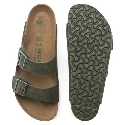 2. Birkenstock Arizona Vegan Microfaser Regular Women's-Men's Desert Dust Thyme Flip-Flops for Wide Feet (1024550)