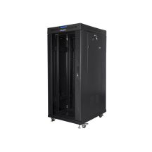 LANBERG FLOOR RACK CABINET 19" 27U 800X1000 GLASS DOOR LCD BLACK (FLAT PACK) FF01-8027-12BL
