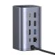 5. Baseus NU1 Air Spacemate hub 12in1 USB-C docking station - 2xHDMI 4K@60Hz 2xUSB-C 10Gb/s 2xUSB-A 5Gb/s 2xUSB-A (480Mb/s) RJ45 SD/microSD 3.0 USB-C (PD) - gray