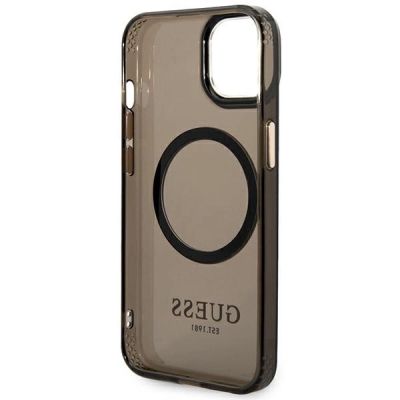 7. Guess GUHMP14SHTCMK iPhone 14 6.1" black/black hard case Gold Outline Translucent MagSafe