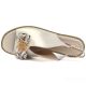 3. Women's flat leather sandals with crystals, gold, S.Barski 61-6004