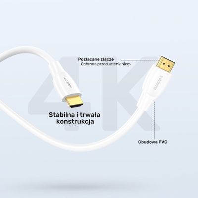 2. UNITEK HDMI 2.1 CABLE 8K HDR WHITE 2M