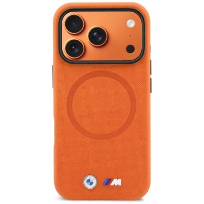 3. BMW M FW Metal Logo MagSafe Case for iPhone 17 Pro Max - Orange