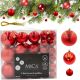 15. DECORATIVE PLASTIC BAUBLES SHATTERPROOF 46 PCS RED MICA
