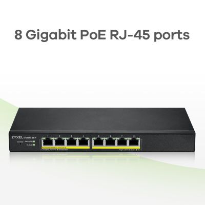 6. Zyxel GS1915-8EP Switch 8p PoE (PoE+: 8;) 60W Managed Gigabit