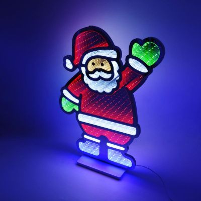 7. MIRROR DECORATION WITH LED DIODES INFINITY MIRROR EFFECT SANTA CLAUS