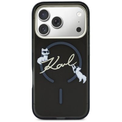 3. Karl Lagerfeld Script Logo MagSafe Case for iPhone 18 Pro Max / 17 Pro Max - Black