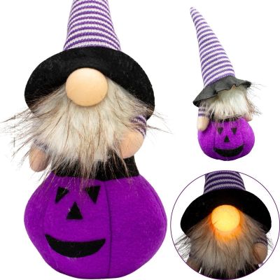 7. DECORATIVE PUMPKIN FIGURE 25CM LED HALLOWEEN PURPLE PURPLE