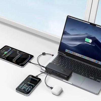 8. Baseus EnerFill FC41 20000mAh 100W Power Bank with Digital Display and Built-in Dual USB-C Cable - Black