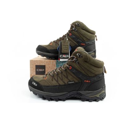 10. CMP Rigel men's trekking shoes, leather, durable, waterproof, high-ankle, olive