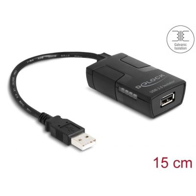 DeLOCK USB 2.0 Type-A Male to Female Isolator with 5 kV Isolation for Data Lines