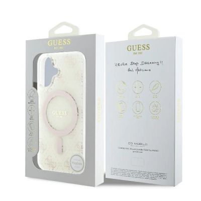 8. Guess IML 4G Background MagSafe Case for iPhone 16 Plus - White