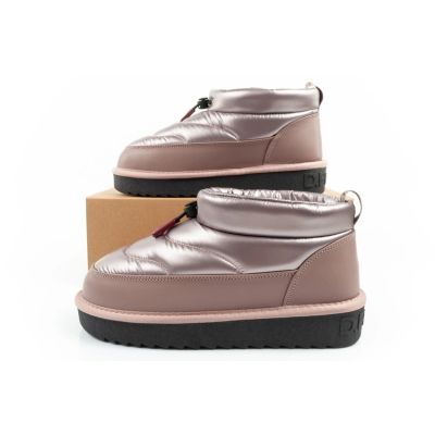 10. D.Franklin women's snow boots winter fashionable insulated ankle boots rose gold