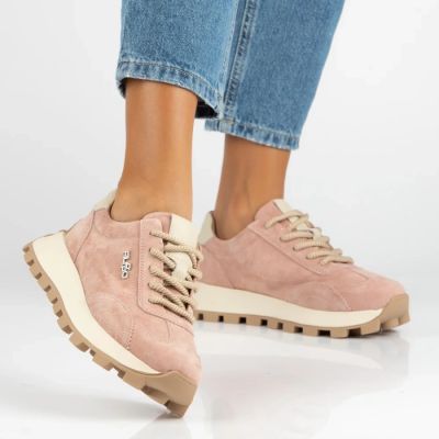 2. Leather platform sneakers, pink, Filippo DP7498