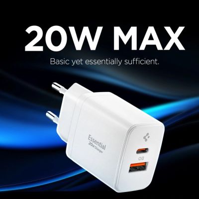 5. Spigen Essential EE202EU 20W Wall Charger - White