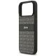 6. DKNY Repeat Texture Pattern with Tonal Stripe Case for iPhone 17 Pro Max - Black