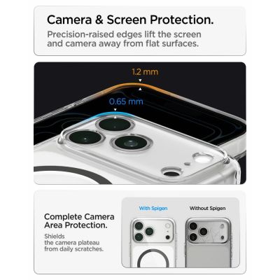 12. Spigen Ultra Hybrid MagSafe Case for iPhone 18 Pro / 17 Pro - Clear Graphite