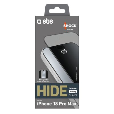 2. SBS Hide Full Cover Privacy Glass for iPhone 18 Pro Max 0.33mm