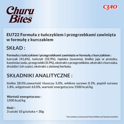 7. CHURU Bites Tuna & Scallops Cat 3x10g