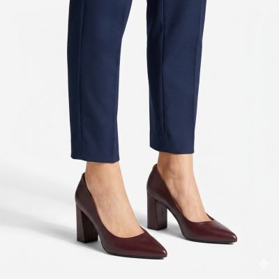5. Burgundy suede pointed toe pumps Sergio Leone PB216