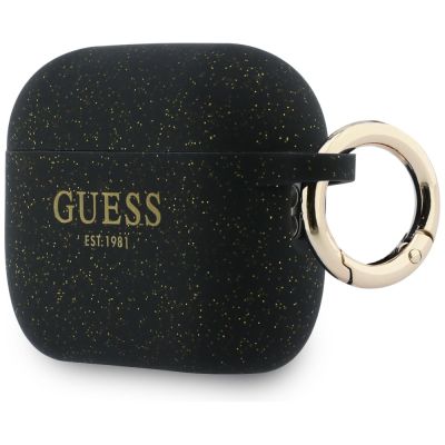 3. Guess Silicone Glitter Ring Case for AirPods Pro 3 - Black