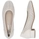 5. Women's leather pumps with openwork, beige Rieker 43459-60