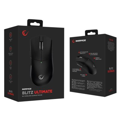 4. RAMPAGE BLITZ ULTIMATE Optical Wireless Mouse 8K 30000 DPI PAW3950 TRI-MODE BLACK