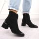 10. Women's suede high-heeled ankle boots, black, Potocki 12422