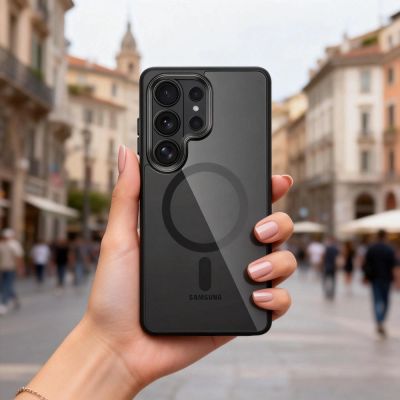 7. Tech-Protect Magmat MagSafe Case for Samsung Galaxy S26 Ultra - Transparent Black