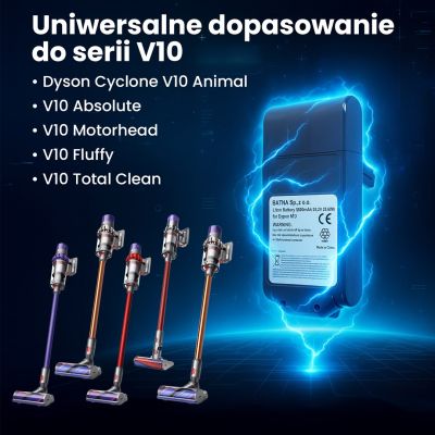 4. Battery for Dyson V10 vacuum cleaner 25.2V 3000mAh