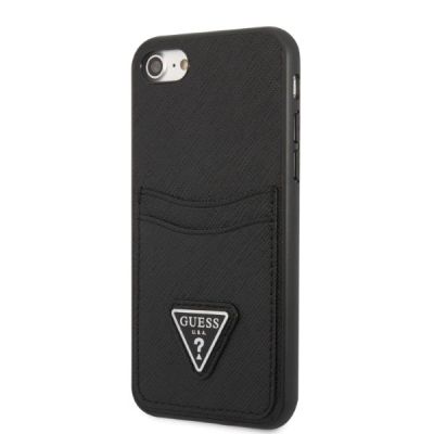 2. Guess GUHCI8PSATPK iPhone 7/8 SE 2020 / SE 2022 hardcase black/black hardcase Saffiano Triangle Logo Cardslot