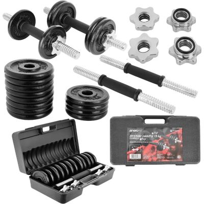 33. CAST IRON DUMBBELL 15 KG (2x7.5 KG) ENERO FIT CASE