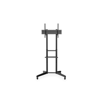 2. Single mobile stand with shelf, 1xLCD max. 70" max. 50kg