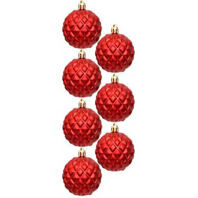 47. DECORATIVE PLASTIC BALL 6CM SET 35 PCS RED