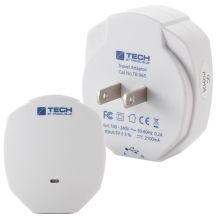TRAVEL BLUE 2-USB MAINS CHARGER – USA